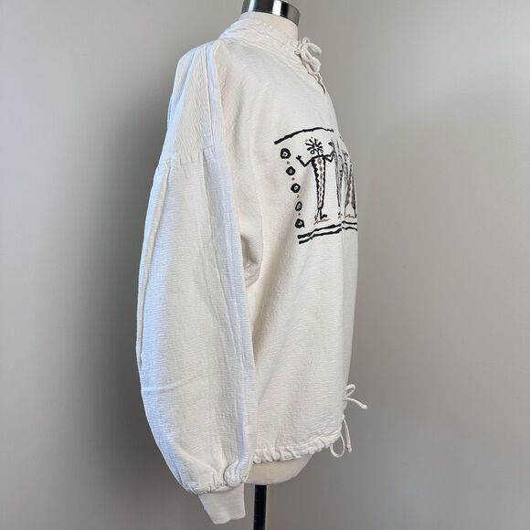 Vintage 4FUN Originals 1997 Pullover Womens Medium Tribal Drawstring Sweater - Picture 5 of 10